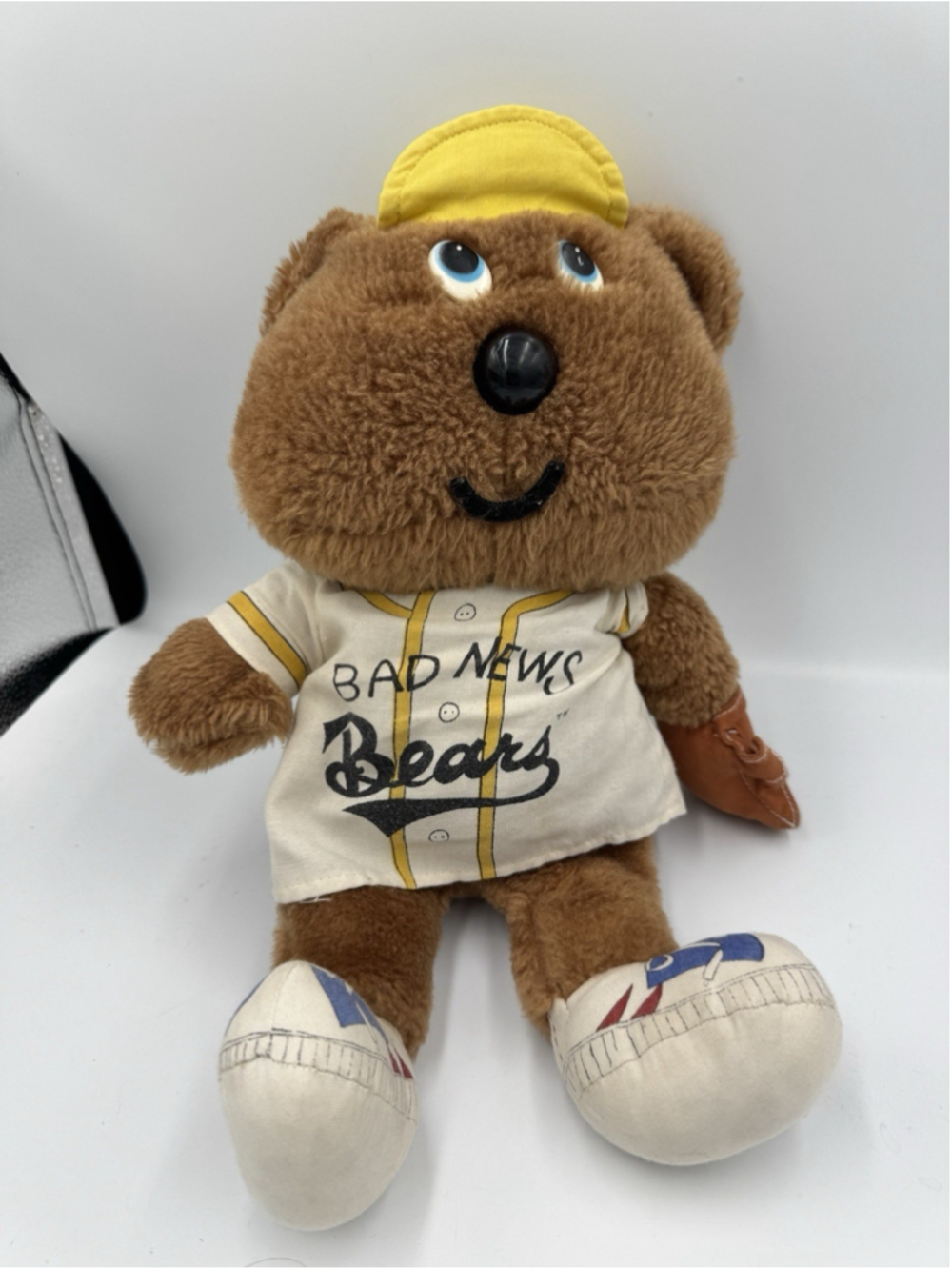 RARE Vintage Knickerbocker KTC BAD NEWS BEARS 14" Plush Stuffed Bear! Baseball